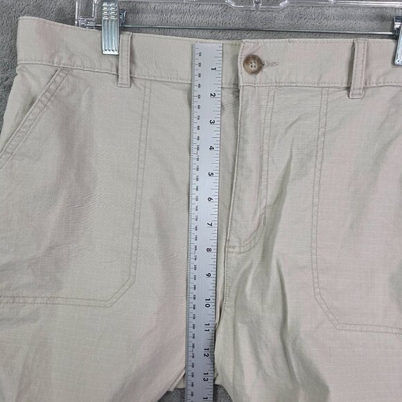 Womens Eddie Bauer Beige Chino Shorts Cotton Blend 6" Inseam Stretch Size T12 - Picture 6 of 10